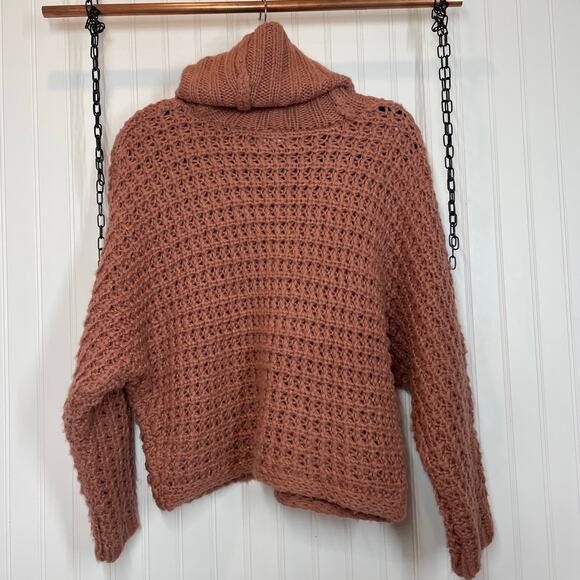 Express Brown Long Sleeve Oversized Cowl Neck Knit Pullover Sweater Top Size XS - Picture 3 of 7